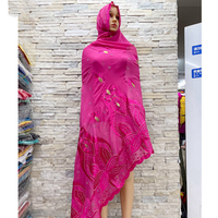Nouvelle Arrivée 2025 Châle de Mariage en Coton Brodé de Dentelle, Foulard Africain pour Femme, Grand Voile Abaya Dubaï, Foulard Hijab