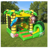Château gonflable pour enfants 3x3,5m, combo toboggan gonflable jungle pour location de fête