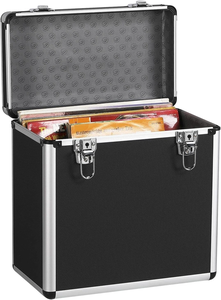 Caja de Almacenamiento de Vinilos de Aluminio para 50 Discos - Estuche de Transporte con Cerradura para <span class=keywords><strong>DJ</strong></span> - Product Image 2
