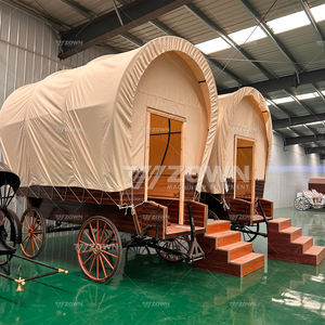 Disponible à un prix abordable Chariot unique mobile Glamping Chariot de tente Chariot de luxe extérieur Hôtel Camping Wagon Tente - Product Image 6