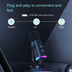 Micro thu âm để bàn có dây AM8, micro thu âm podcast, micro động, đèn RGB nhiều màu sắc có thể điều chỉnh, micro chơi game - Product Image 6