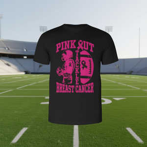 T-shirt à manches longues avec motif de football rose pour la sensibilisation au cancer du sein - Product Image 3