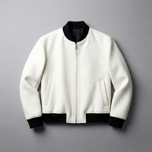 Blouson Bomber Décontracté pour Homme Hiver, Broderie Dragon Chinois, 100% Coton Éponge, Fermeture Éclair, Capuche, Poche Kangourou Avant - Product Image 1