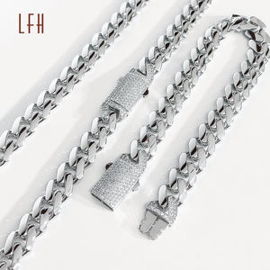 LFH Vente en gros Collier à maillons cubains Miami en <span class=keywords><strong>or</strong></span> véritable 18 carats pur Chaîne Hip Hop Au750 Bracelet gourmette personnalisé 18 carats au750 Chaînes pour hommes - Product Image 2