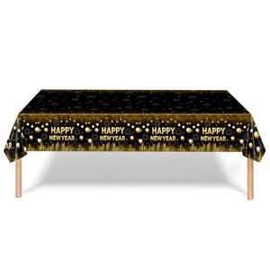 Décoration de fête moderne sur le thème noir et or pour anniversaire 2027, assiettes en <span class=keywords><strong>papier</strong></span> jetables, gobelets, serviettes, nappes en PE - Product Image 4