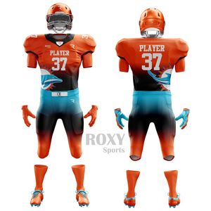 Uniforme de football américain à prix de gros avec logo personnalisé, tissu respirant et doux, uniforme de football léger, coupe confortable - Product Image 3