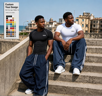 T-shirt de sport à manches courtes pour homme, coupe ajustée, haute élasticité, séchage rapide, compression, avec logo personnalisé