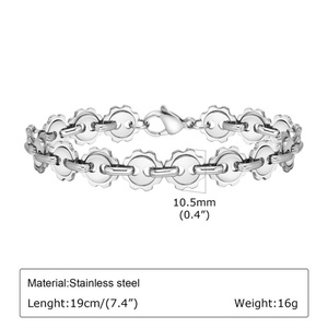 Wholesale Minimalist Jewelry Stainless Steel <b>Men</b> Bracelet Waterproof Sun Charms Link Chain Bracelet - Product Image 5