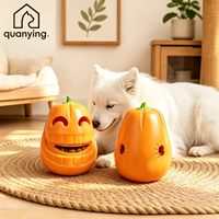 Jouet pour chien en forme de citrouille, distributeur de nourriture lent, anti-étouffement, bol à nourriture puzzle avec ventouse pour chiens de petite et moyenne taille