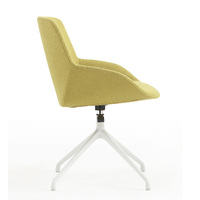 Fauteuil pivotant moderne rembourré, réglable en hauteur, avec mousse moulée et base en acier chromé, pour la maison, le bureau ou le salon