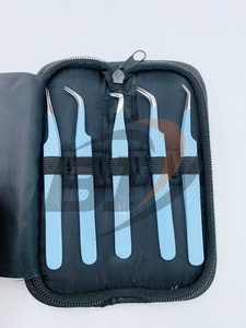 Pinzas Profesionales para Extensión de Pestañas de Color Azul Bebé, Personalizadas OEM, Aplicador de Pestañas con Punta Puntiaguda para Belleza - Product Image 3