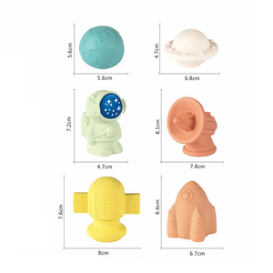 Baby Montessori Cognitive Bath <strong>Toy</strong> Space Theme Stacking <strong>Toy</strong> Floats <strong>Bathtubs</strong> Children Wheat Straw Material Soft PVC Non-Porous - Product Image 4