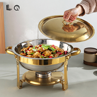 Ensemble chauffe-plats suspendu de luxe 5L, nouveau design, pour buffet, décoratif, élégant, argenté et doré, pour maintien au chaud