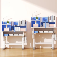 Configuration d'étagère à livres sur mesure pour gagner de la place, mobilier scolaire haut de gamme avec table d'étude, table et chaise ergonomiques pour l'école