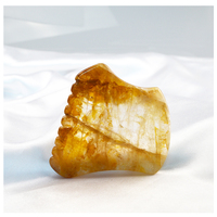 Planche Gua Sha en Quartz Doré, Pierre Gua Sha en Jade Naturel, Outil de Massage Visage et Cou en Quartz Rose