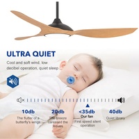 Éclairage d'intérieur chambre à coucher salon silencieux moteur DC 52 pouces moderne Led plafonnier ventilateur télécommande