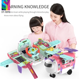 SY TOYS 3 en 1 électrique multi-fonction transformer avion voiture jouet drôle éducatif enfants cadeau pour préscolaire en plastique Durable - Product Image 3