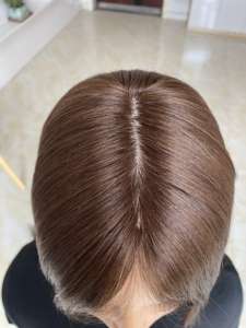 Pronto per la spedizione di <span class=keywords><strong>capelli</strong></span> Remy 9x9 Mini parrucca <span class=keywords><strong>capelli</strong></span> umani Topper per le donne a tutto Volume toupet soluzioni di perdita di <span class=keywords><strong>capelli</strong></span> 4x4 Base di seta Toppers - Product Image 2