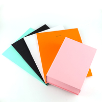 Boîte à bijoux magnétique pliable personnalisée en carton noir, emballage de vêtements, boîte cadeau magnétique de luxe en papier rose avec logo