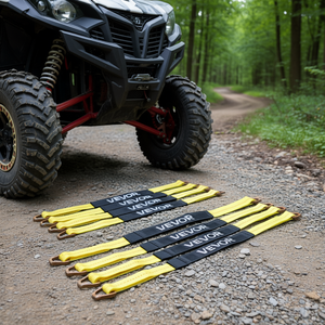 Kit d'arrimage robuste pour VTT/VUT, camions, pick-up, remorques, résistance à la rupture de 10009 lb, charge de travail de 3333 lb, cale-roues, type d'essieu - Product Image 2