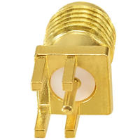 Conector SMA de Latón Chapado en Oro, Conector Coaxial RF SMA-KE Hembra, Conector de Montaje en Borde de PCB, Adaptador de Soldadura