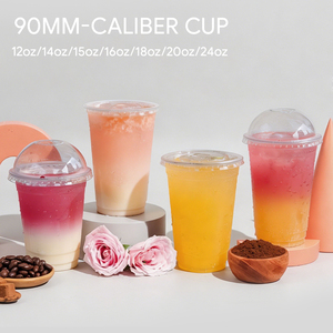 Vaso de Plástico PET Transparente Desechable de 18oz con Tapa para Té con Leche, Café Helado, con Logotipo Personalizado, Diámetro 90mm - Product Image 4