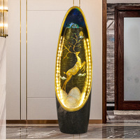 Fontaine à eau à LED pour salon, bureau, ornements Feng Shui Décoration intérieure Boule de cristal Décoration de sol
