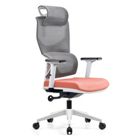 Chaise de bureau ergonomique moderne pivotante avec support lombaire en maille, appui-tête réglable, chaise de luxe personnalisable en nylon