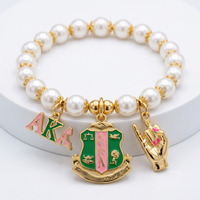 Bracelet en acier inoxydable émaillé couleur, gaufré, avec lettres grecques, souvenir de cérémonie de remise des diplômes, robuste, vente en gros d'usine, tendance
