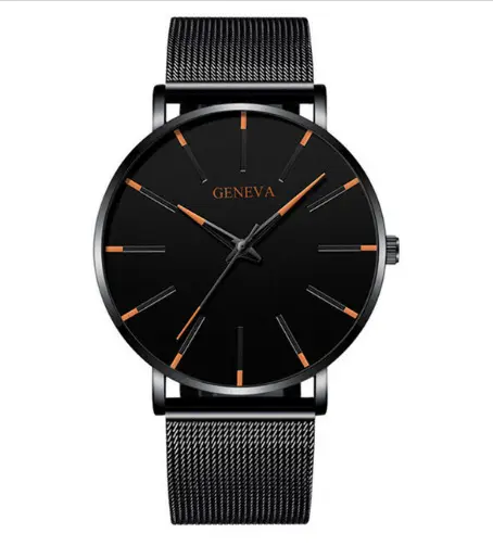 Cheap Price 2pcs Set Fashion Men Business Stainless Steel Geneva Belt Luxury Quartz Watch Relogio Band