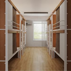 Бесплатный 3D-дизайн на заказ: двухъярусная кровать для общежития, стальная рама, для небольших квартир, двуспальная кровать для спальни - Product Image 2