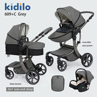 Poussette pour bébé Kidilo en alliage d'aluminium, inclinable bidirectionnelle, landau pour nouveau-né, multifonctionnelle, poussette pour enfants à vue dégagée