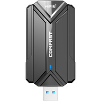Adaptador USB WiFi de Fábrica Nuevo, WiFi 7 BE6500Mbps Tri-band, Receptores WiFi para MAC, Linux, Windows