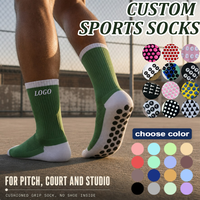 Chaussettes de sport personnalisées en nylon avec logo, antidérapantes, pour l'entraînement, le football, avec emballage, pour une performance optimale
