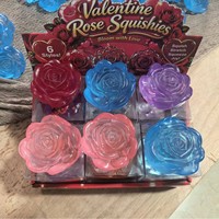 Jouet à presser tendance en forme de rose de la Saint-Valentin, transparent et moulable, pour un cadeau romantique et sensoriel de vacances