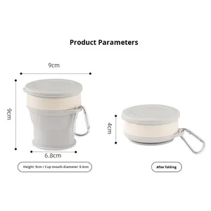 Stock Collapsible Travel Mug Lightweight Silicone Cup Leak-Proof <b>Lid</b> Dishwasher <b>Microwave</b> Safe Heat-Resistant Portable Outdoor - Product Image 4