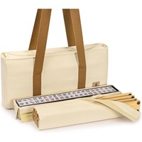 Set Mahjong Lipat Mewah Modern Baru, Tahan Lama, Ramah Lingkungan, Kapasitas Besar, Tas Penyimpanan Portabel Multifungsi untuk 4 Orang