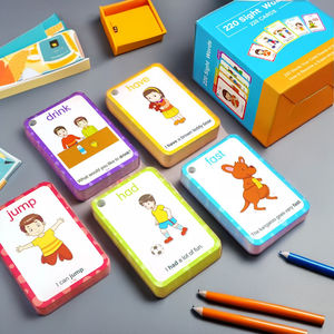 การ์ดแฟลชความถี่สูงสำหรับเด็กก่อนวัยเรียนอ่านภาษาอังกฤษกระดาษแข็งเพื่อการศึกษาปฐมวัย - Product Image 4