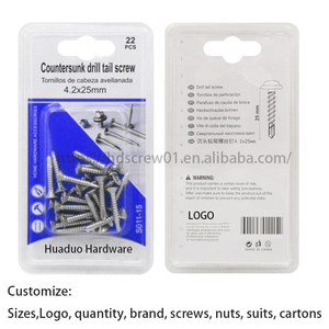 Blister paquet vis en acier inoxydable SS304 tête cruciforme fraisée forage tête hexagonale autotaraudeuse auto-forage vis de <span class=keywords><strong>toiture</strong></span> - Product Image 5