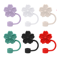 Capuchon de couverture de paille en silicone fleur de Offre Spéciale pour tasse Stanley, couvercles de pointes de paille réutilisables de 10mm/0,4 pouces, décor de fête cadeau mignon