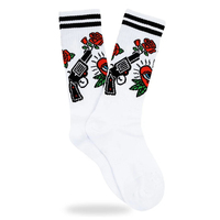 Échantillon gratuit de chaussettes Harajuku avec motif de crâne, de cœur, de rose, de tigre, de squelette, chaussettes élastiques unisexes en coton pour femmes et hommes, chaussettes amusantes, chaussettes fantaisie