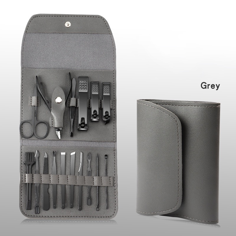 Ensemble 16 pièces en cuir gris