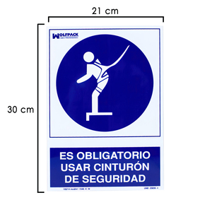 Cartello di obbligo all'uso della cintura di sicurezza 21 x 30 (H) cm. - Product Image 1
