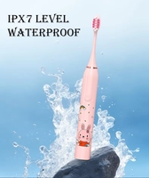 Brosse à dents électrique sonique alimentée par USB pour enfants de 6 à 13 ans Poils souples Vibration à grande vitesse Nettoyage efficace pour enfants