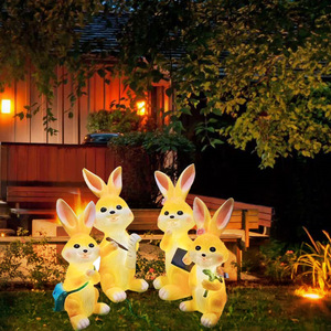 Luces Solares para Jardín con Forma de Conejo, LED, Decoración para Exteriores, Resistentes al Agua, de Plástico, Iluminación de Paisaje con Forma de Animal - Product Image 2