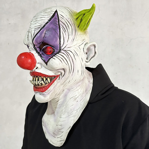 Mal <span class=keywords><strong>Joker</strong></span> Masque Halloween Carnaval Fête Horreur Tueur Clown Masques En Latex Effrayant LED Yeux Clown Masque Tête Couverture Cadeau De Vacances - Product Image 5