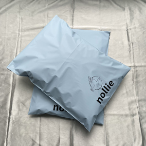 Custom Black Print Matte Blue Poly Mailers Waterproof Plastic Shipping Bags For Fashion Garment Online Store Packaging - Product Image 2