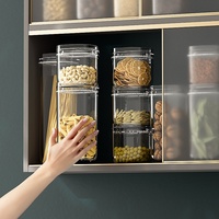 Bocal de stockage empilable en plastique PET transparent scellé en silicone Boîte de rangement pour réfrigérateur avec couvercles Récipients de stockage d'aliments visibles