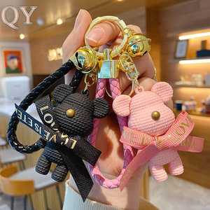 QY Kawaii <b>Bear</b> Keychain Cartoon Doll Pendant <b>Cute</b> Bag Charm Key Ring Car Hanging Accessory Gift for Women - Product Image 3