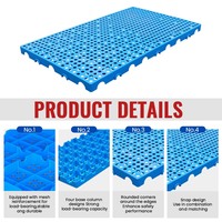 Palette en plastique durable à haute capacité, avec plaque inférieure à trous de 5 mm et support imperméable, pour supermarchés, entrepôts frigorifiques alimentaires et animaux de compagnie